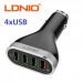 Автомобильное зарядное устройство LDNIO C170Q 4xUSB + micro usb